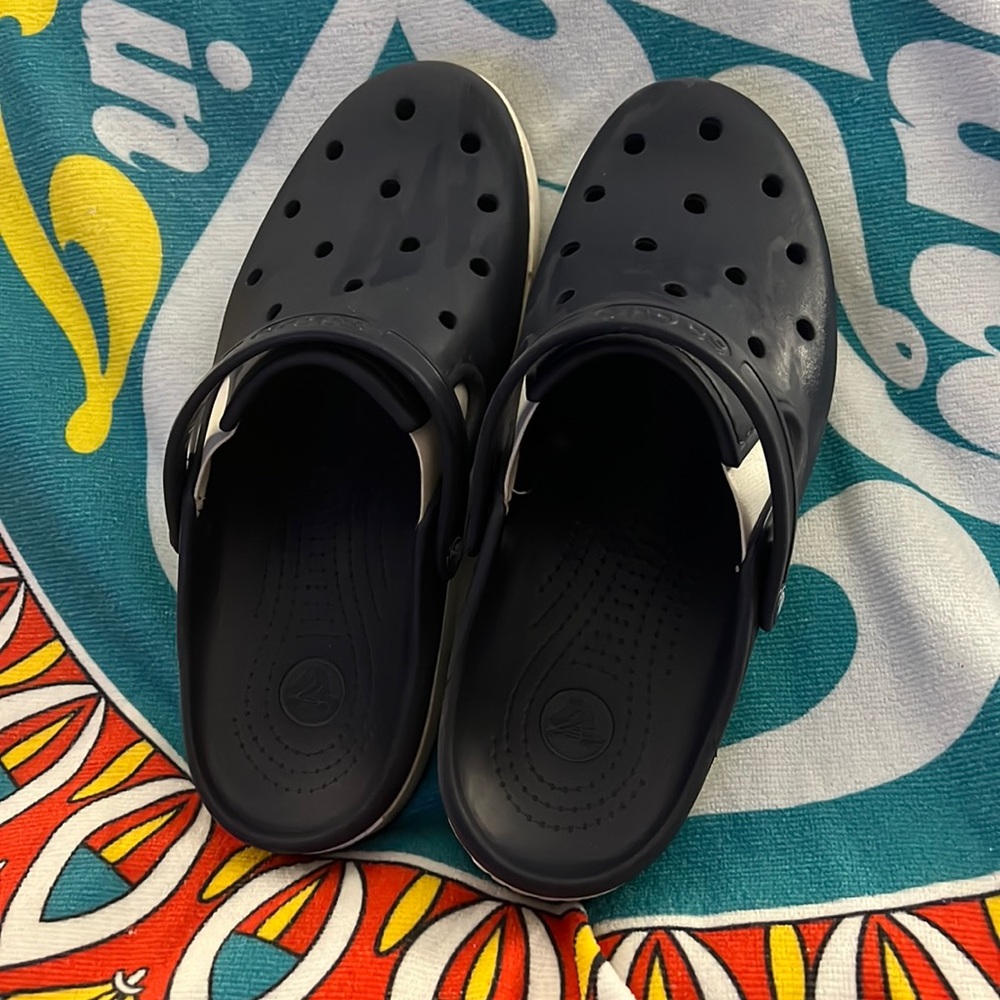 Classic Croc Shoes Navy Blue W:White trim